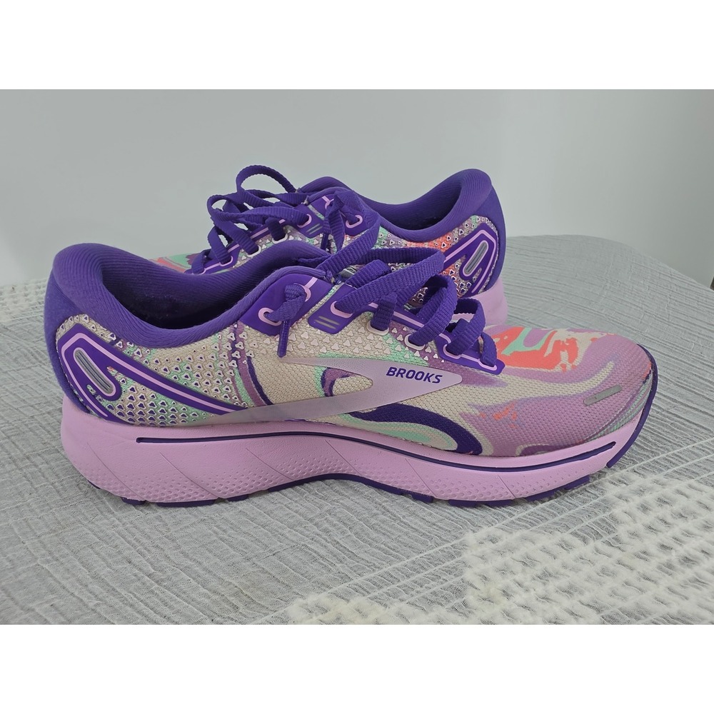 Brooks Ghost 14 Running Shoes Womens 8 Purple Unity Together Swirl 1203561B524 - Picture 10 of 10